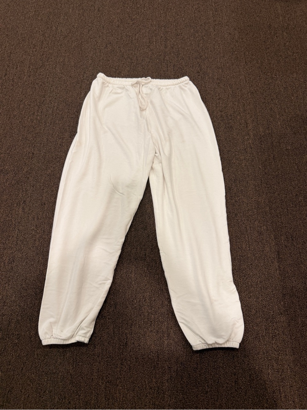 Women’s White Drawstring Jogger Pants